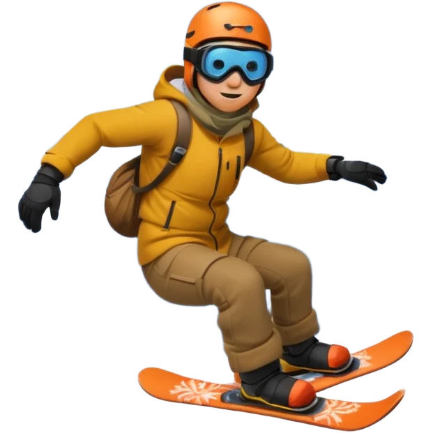 man snowboarding in the mountainss emoji