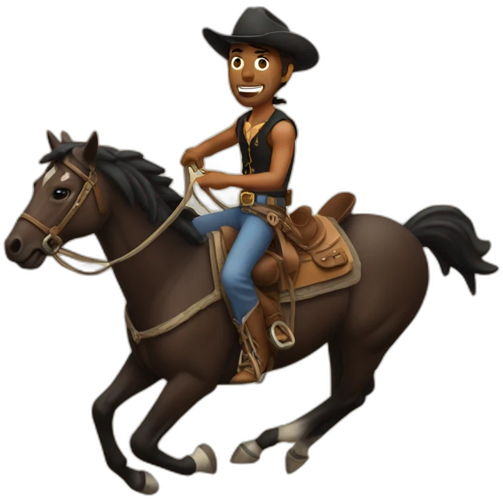 running cowboy dark horse emoji