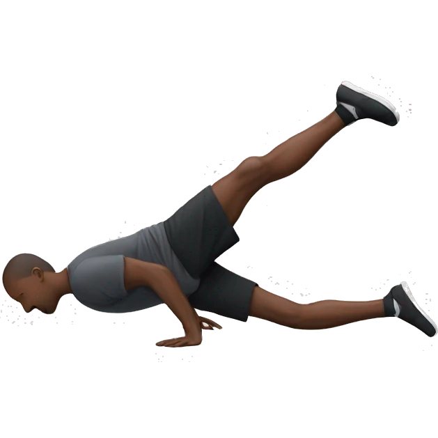 Full planche, man with elbows totally extended pushing the floor and with the legs up in the air,  forming a horizontal line in the air aligned between shoulder, hip and ankle emoji