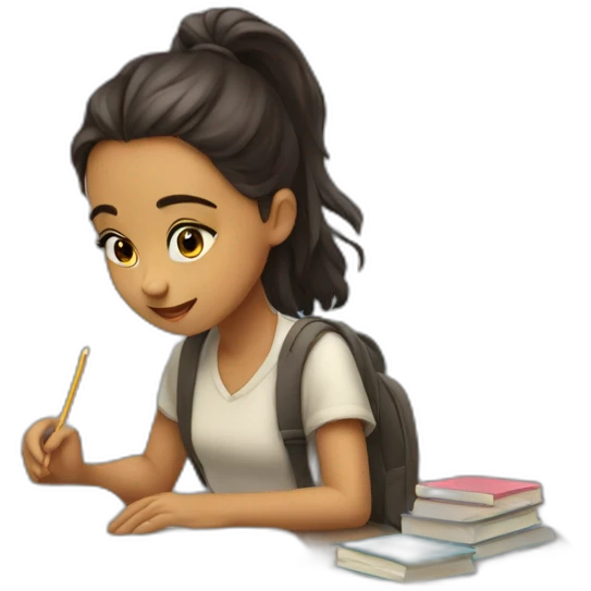 GIRL STUDYING CUTE emoji