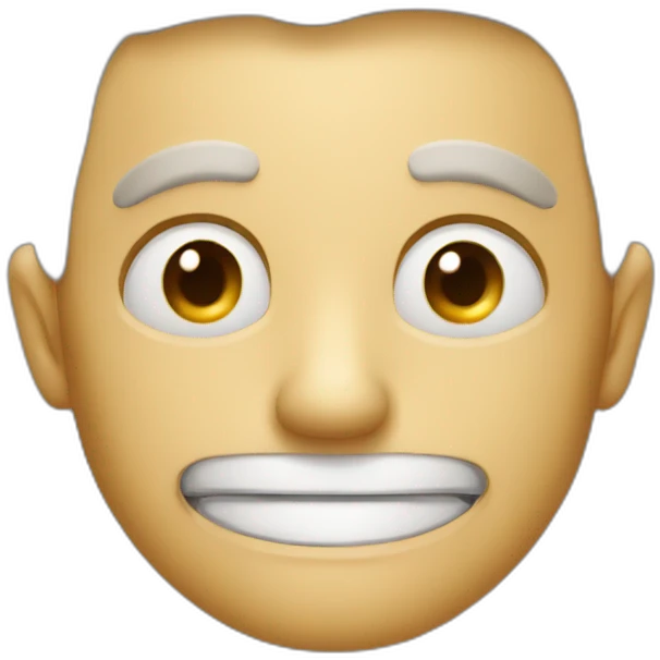 a creepy man with a cheeky smile emoji