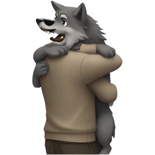 wolf hug emoji