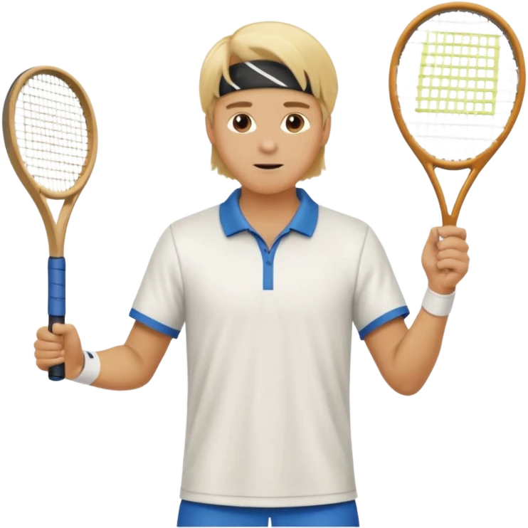 Mid long blonde hair why guy playing tennis emoji