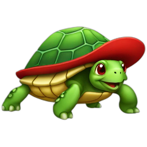 Turtle with red hat  emoji