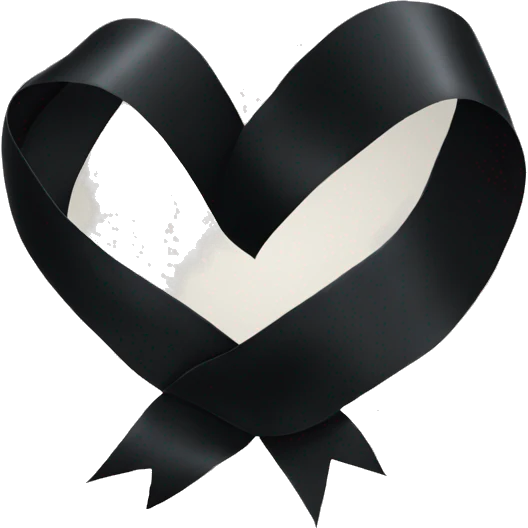 black heart with black ribbon emoji