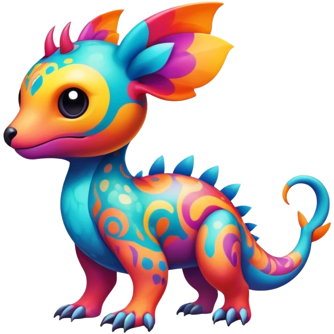 colorful vibrant Fakémon-creature with random markings emoji