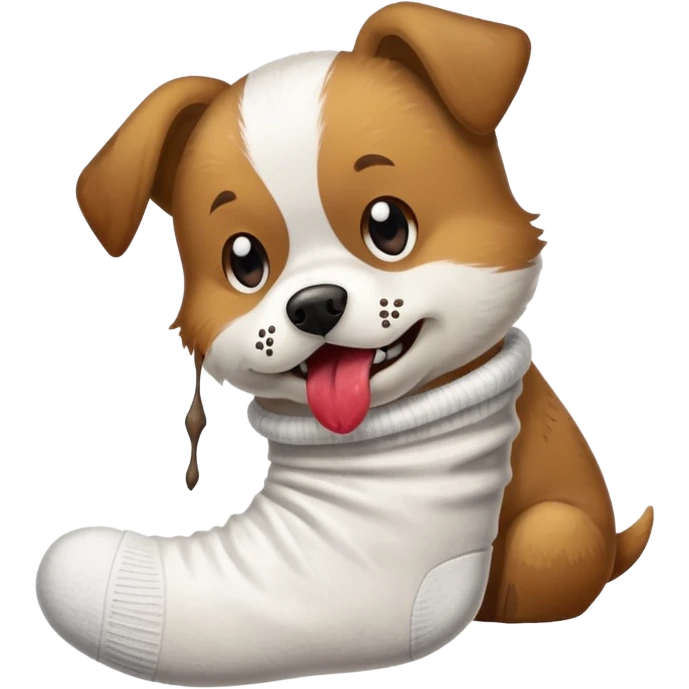 Dog eating sock emoji