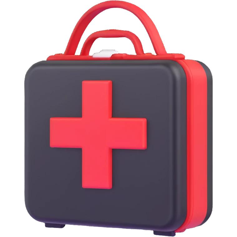 First aid kit with a red cross emoji