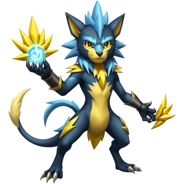 Shiny Epic Badass Manectric-Luxray-Zeraora-hybrid (Full body) emoji