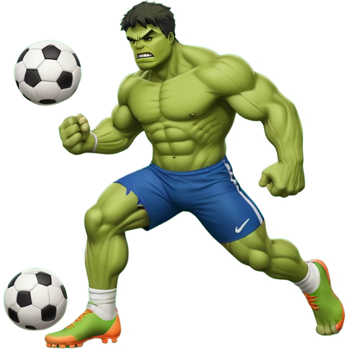 Hulk kicking soccer ball emoji