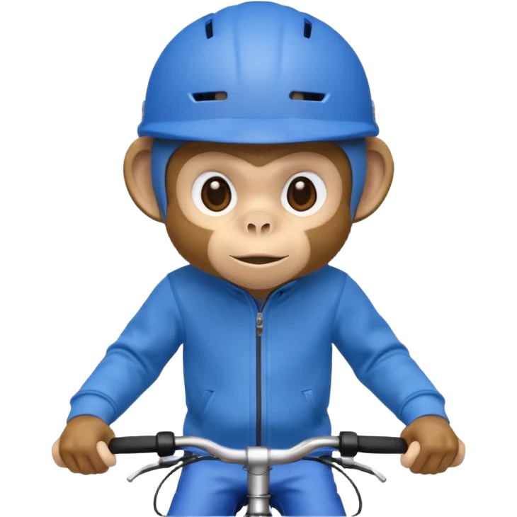 monkey wearing blue bicycle helmet, sweatshirt emoji