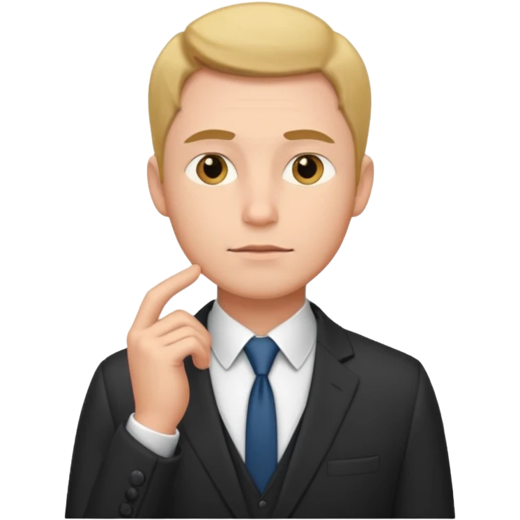 man's head with a thoughtful expression, job seeking theme emoji