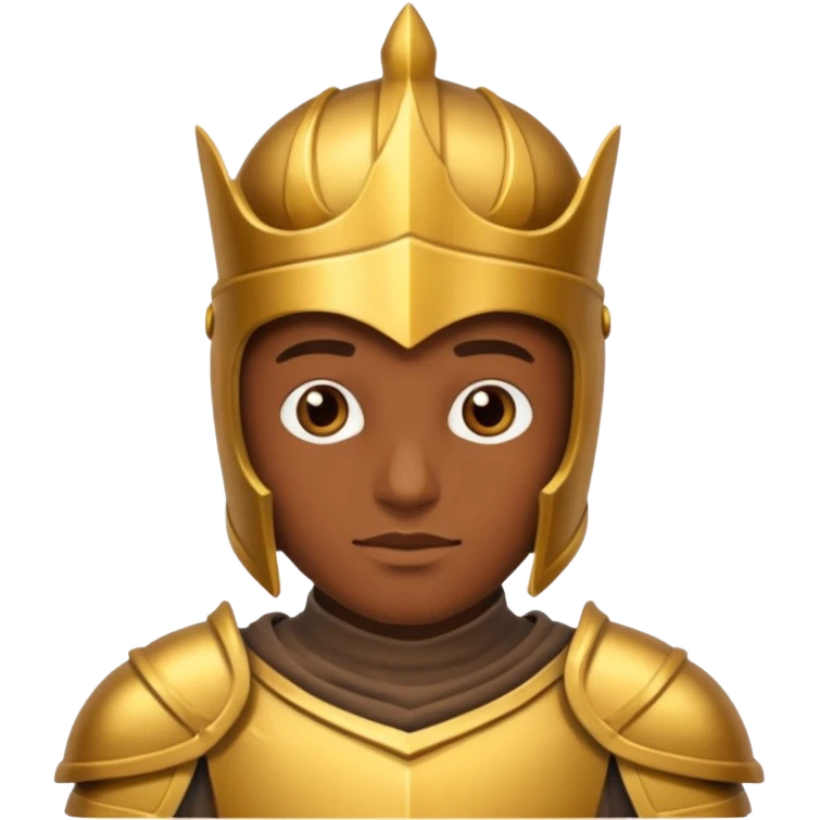 gold knight, brown skin emoji