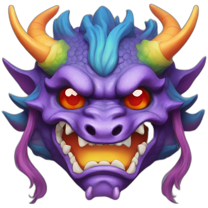 oni rainbow dragon japanese mask emoji