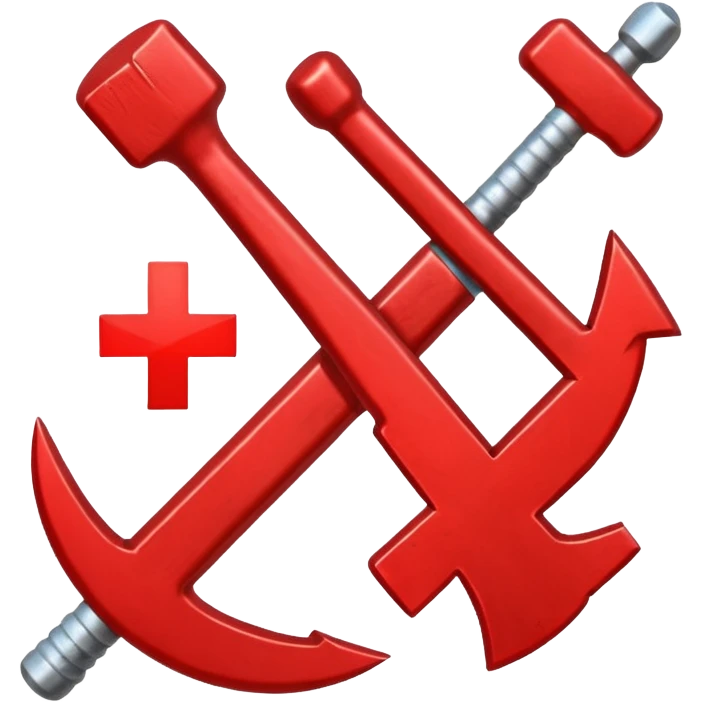 hammer and sickle crossed out with a red cross emoji