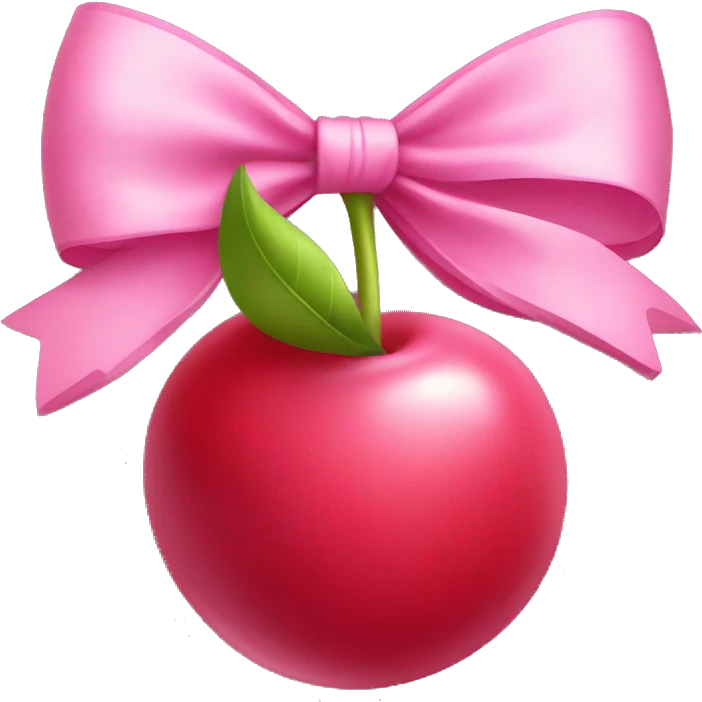 Cherry with a pink bow  emoji