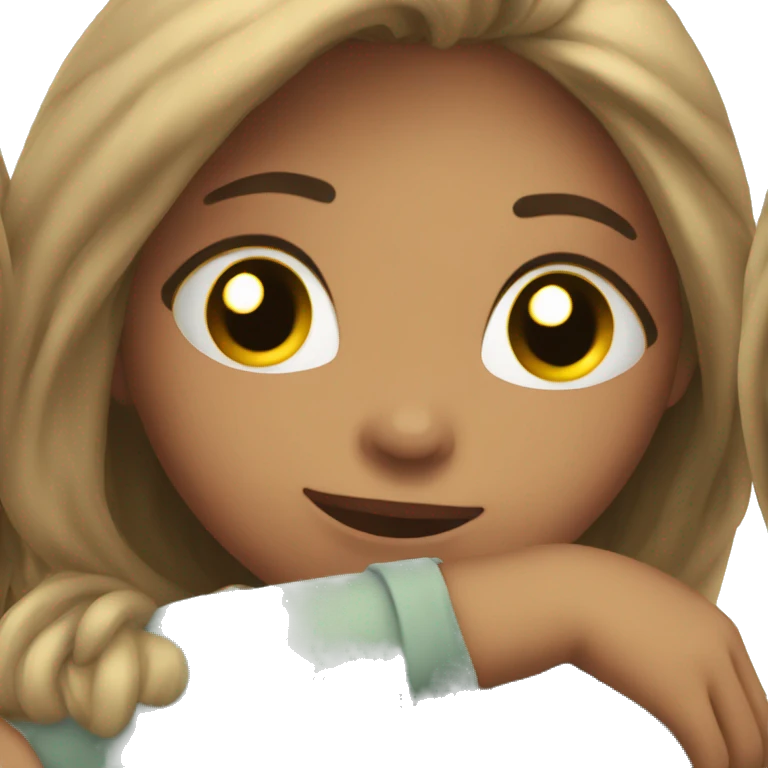 Girls cuddling romantically emoji