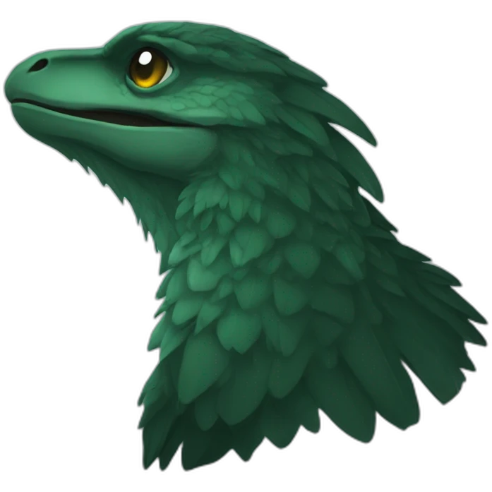 dark green raptor head sleep emoji