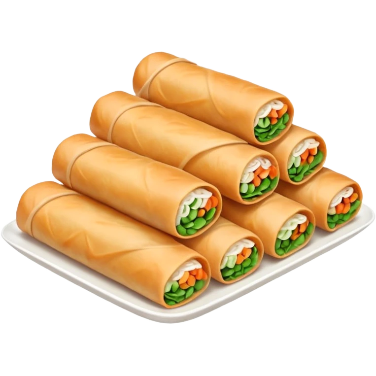 Can you make them more translucent (white-ish because they are made of rice paper) and organise them in two rows of 5 rolls? emoji