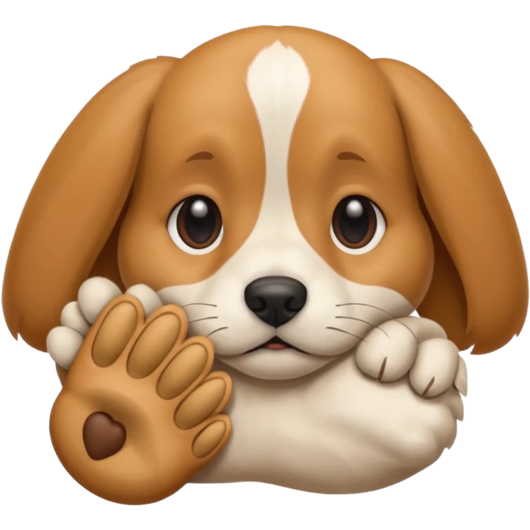 собачка стесняется прикрывает нижнюю половину лица рукой emoji