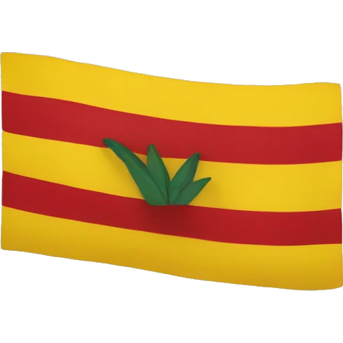Flag with 5 horitzontal yellow stripes and 4 horitzontal red stripes emoji