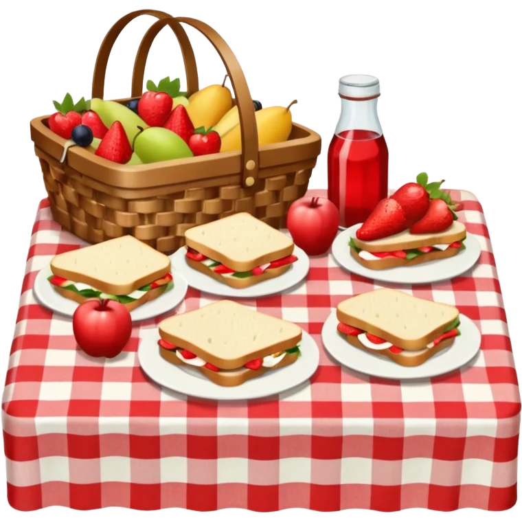 table of picnic, having tablecloth emoji