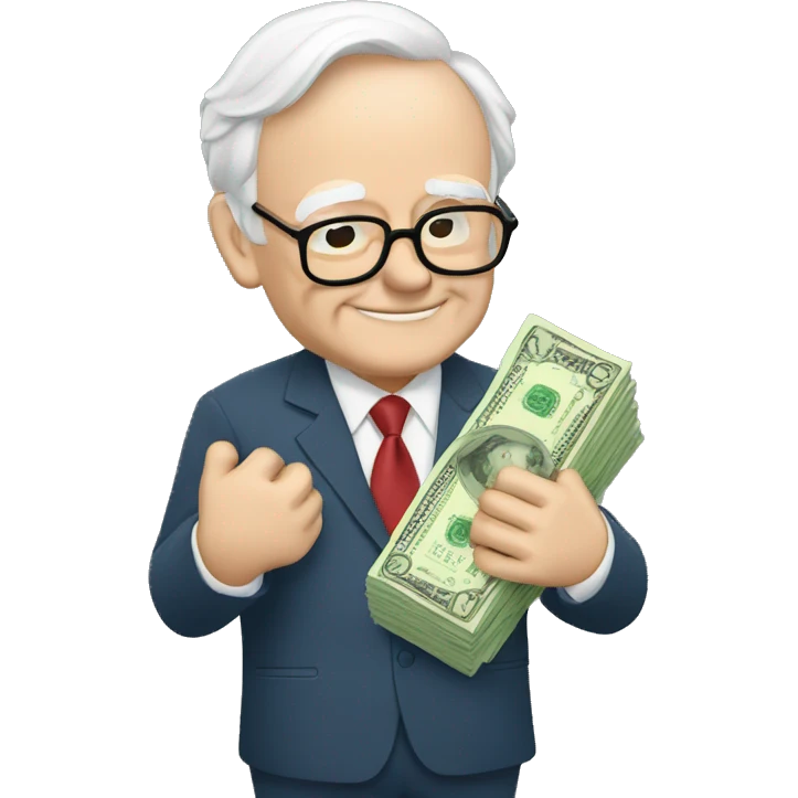 warren buffett hugging money emoji