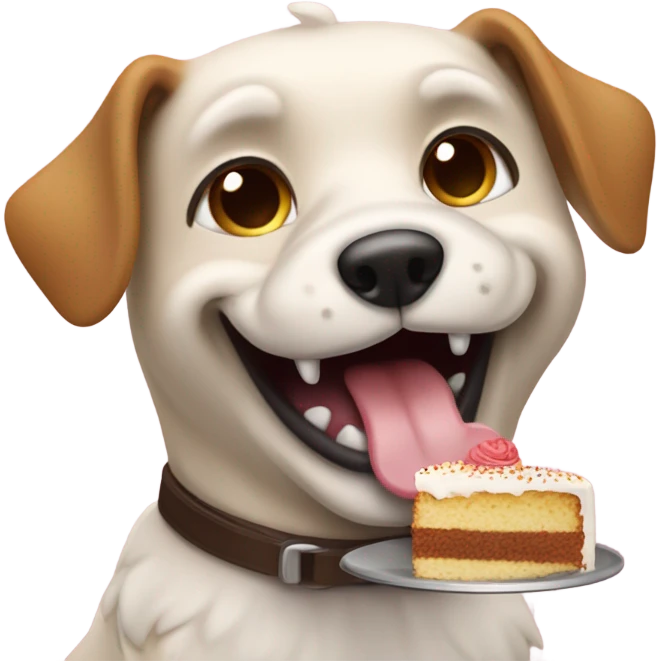 Dog eating cake emoji