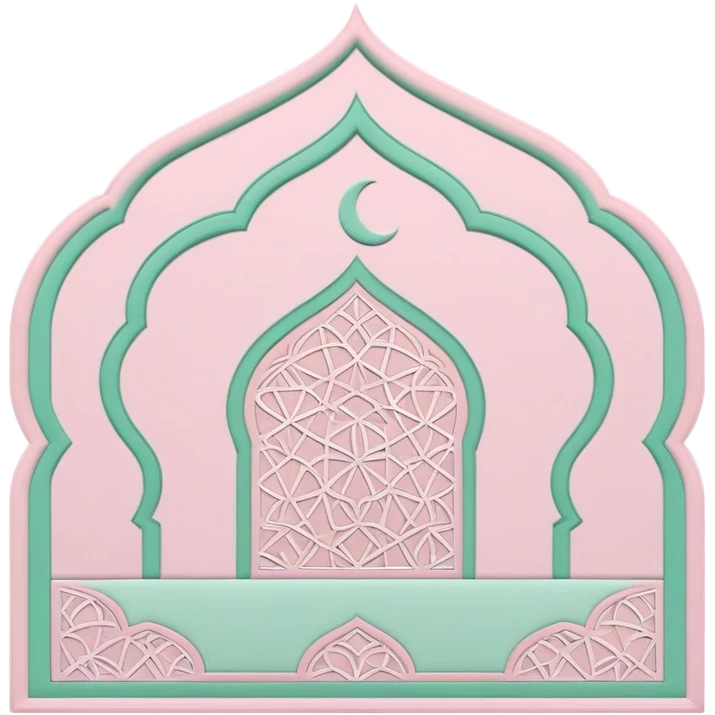 islamic Muslim prayer mat light pink and mint emoji