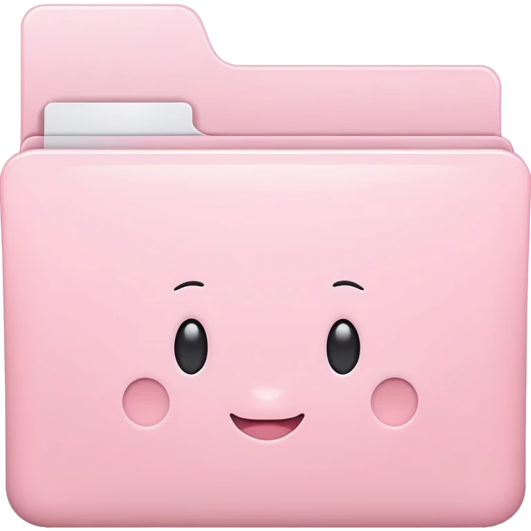 Mac folder icon in very light pastel baby pink color, soft pale pink emoji