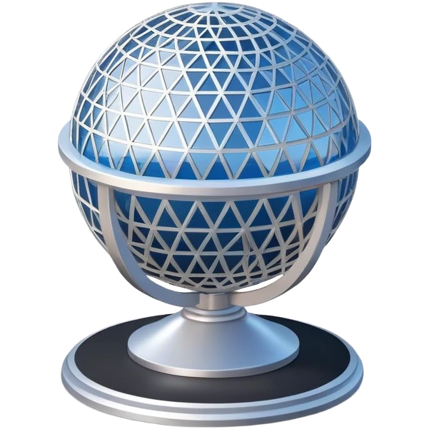 Isometric exterior Walt Disney World Epcot sphere, dollhouse style 3D realistic  emoji
