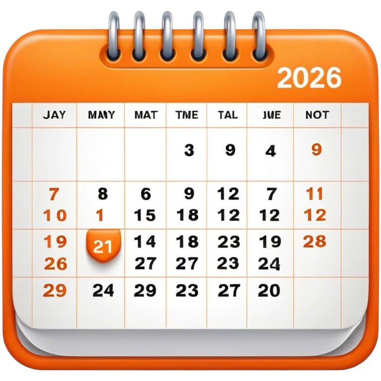Orange calendar emoji