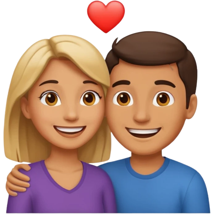 happy couple talking to each other, simple and clear emoji