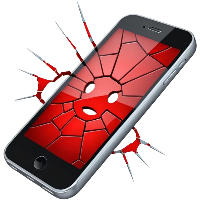 broken red cell phone emoji