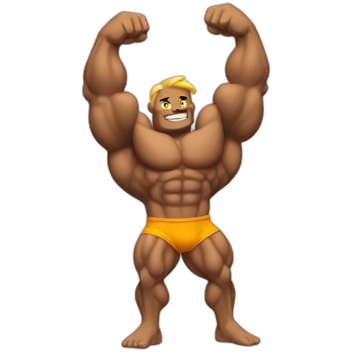 a bodybuilder sun flexin his muscles emoji