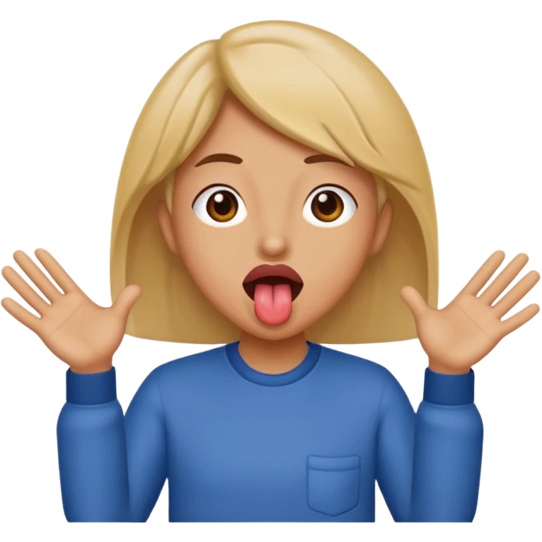 Face with tongue out with hands open on the side  emoji