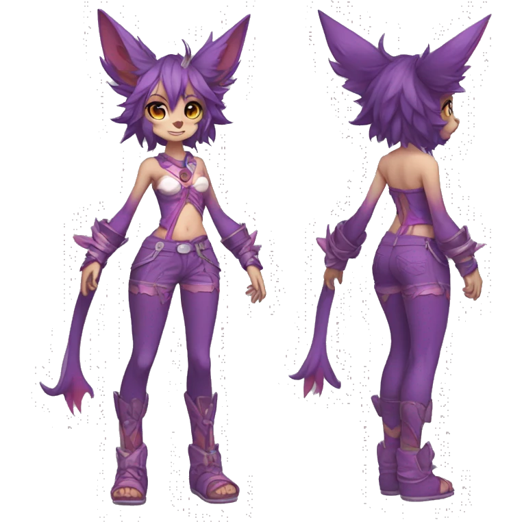 Anthro cool cute kawaii LiLaiRa-Modern-Vernid-Fakémon Full Body emoji