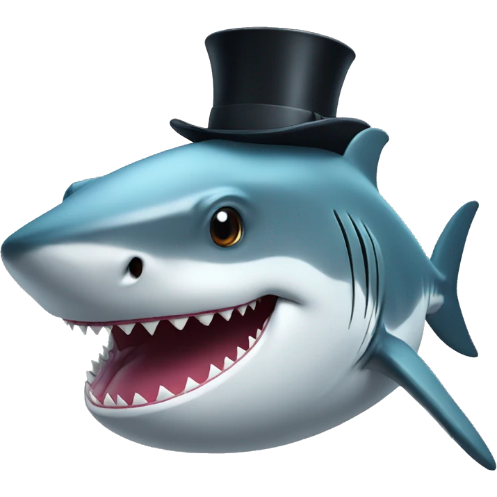 Shark with a top hat emoji