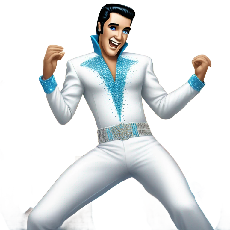 Blue Elvis at a party emoji
