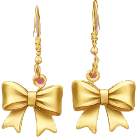 gold bow earrings emoji