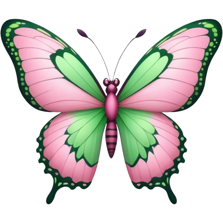 Pink and green butterfly  emoji