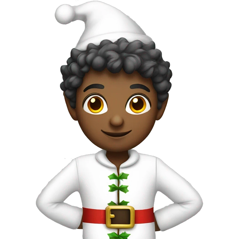 christmas elf in a white outfit emoji