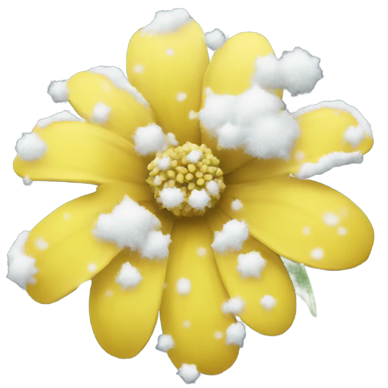 A yellow flower covered with snow emoji