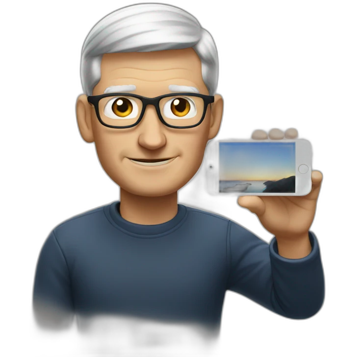 Tim cook taking photo emoji