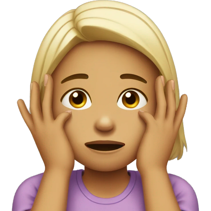 girl crying with hand on face  emoji