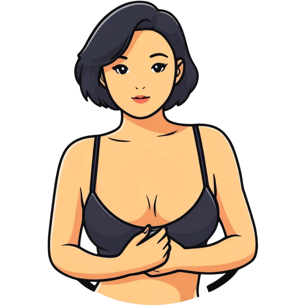 Woman with round bosom emoji