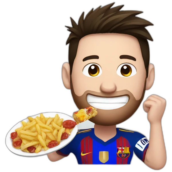 Messi comiendo emoji