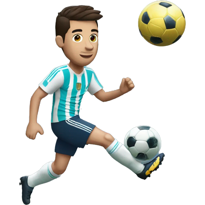 Cristiano jugando al fútbol con Messi emoji