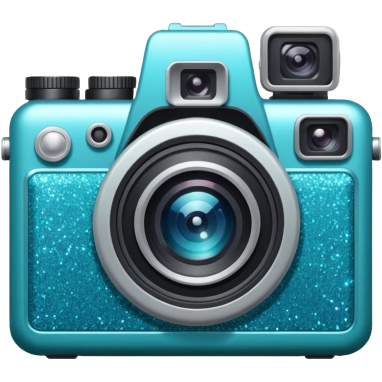 glitter cian câmera emoji