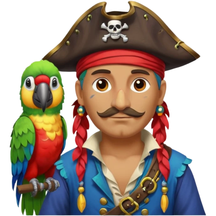 pirate and parrot emoji